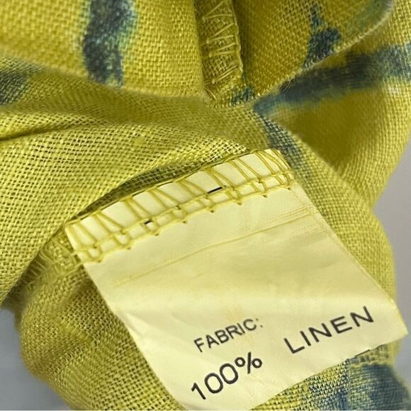 Bella Umbra Tie Dye Linen Top Yellow Blue L - Picture 7 of 7